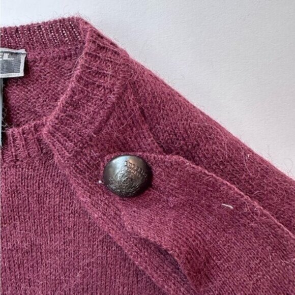 DIESEL Alpaca Wool Blend Burgundy Red Y2K Fitted Knit Ribbed Sweater Dress Small - Picture 9 of 14